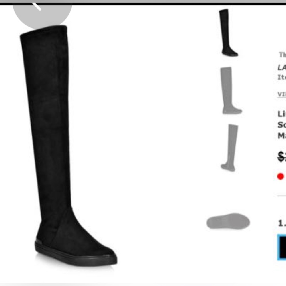 Over the knee suede boots The Wishbone collection black size 38 (7US) NEW